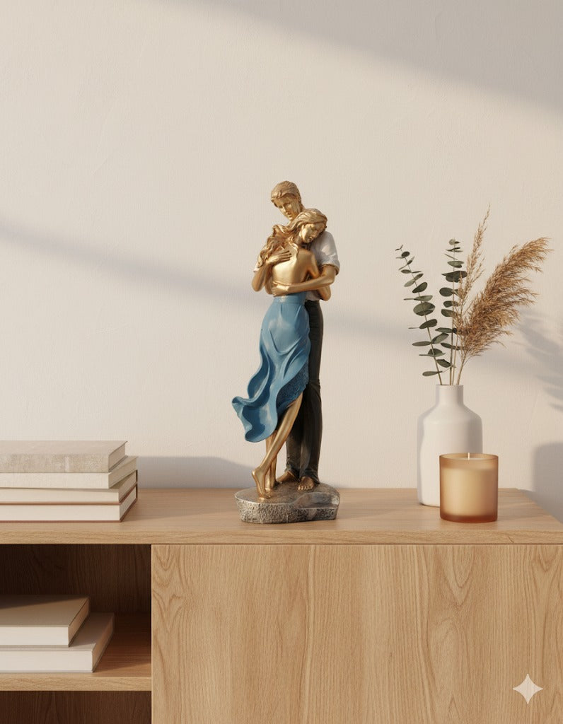 Golden Romantic Dancing Couple Figurine