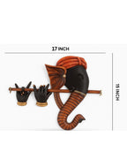 Handmade Iron Ganesh Wall Hanging Playing Flute