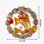 Handmade Metal Laddu Ganesha – Spiritual Wall Hanging for Home Decor