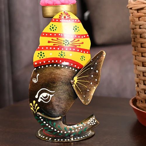 Metal Ganesh Face Candle Holder – Artistic Tealight for Spiritual Home Decor