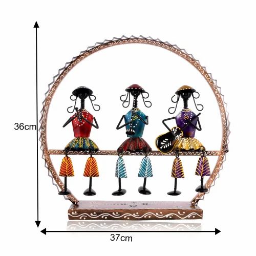 Traditional Handmade Metal Musician Figurine – Round Doll Showpiece for Artistic Home Decore for Home & Gifting