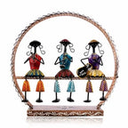 Traditional Handmade Metal Musician Figurine – Round Doll Showpiece for Artistic Home Decore for Home & Gifting