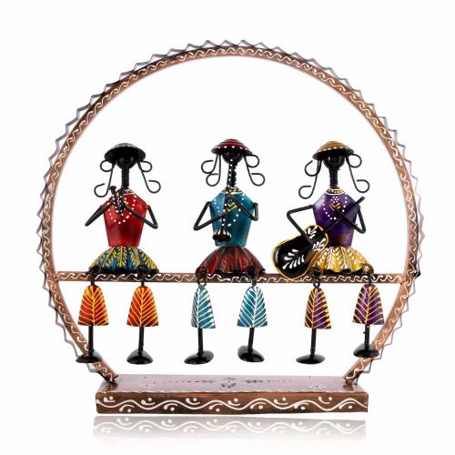 Traditional Handmade Metal Musician Figurine – Round Doll Showpiece for Artistic Home Decore for Home & Gifting