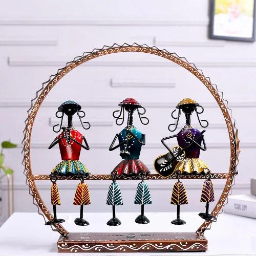 Traditional Handmade Metal Musician Figurine – Round Doll Showpiece for Artistic Home Decore for Home & Gifting