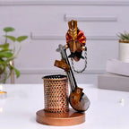 Handcrafted Guitar Design Pen Stand – Stylish Metal Stationery Holder for Office