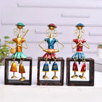 Artistic Metal Musician Figurines – Handcrafted Stool Doll Set for Home Decoration