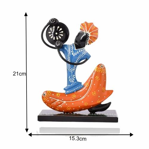Artistic Metal Nagpuri Musician Set – Handcrafted Folk Decor Showpieces for Living Room & Office