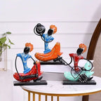 Artistic Metal Nagpuri Musician Set – Handcrafted Folk Decor Showpieces for Living Room & Office
