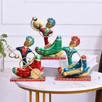 Rajasthani Folk Musician Sculpture Set – Handcrafted Metal Nagpur Lite Showpieces for Home Decor