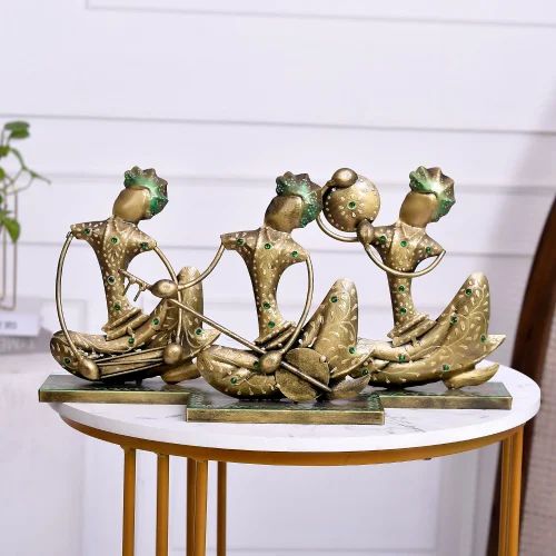 Decorative Metal Nagpuri Musician Showpiece Set – Handcrafted Table Decor for Home & Office