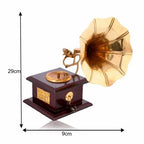 Antique Finish Metal Gramophone – Retro Music Lover Gift & Elegant Table Decor