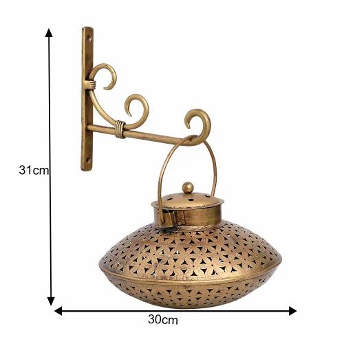 Luxury Golden Metal Deghi with Stand – Stylish Handcrafted Home Decor Piece