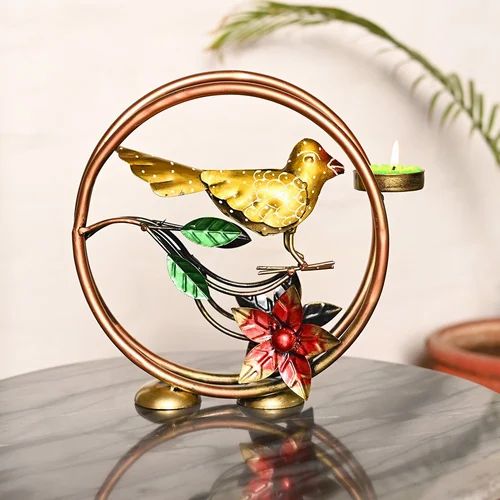 Handcrafted Metal Bird Tealight Holder – Elegant Home & Gift Decor