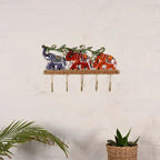 Elegant Elephant Metal Key Holder – Handcrafted Wall Mounted Home Decor Accent