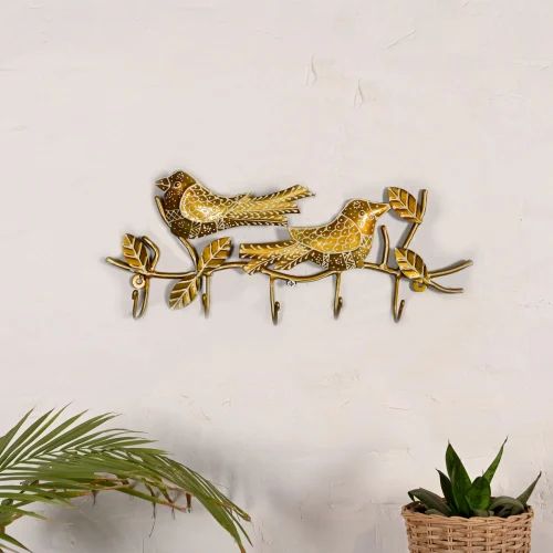 Metal 2 Bird Key Holder – Handcrafted Decorative Wall Hanger for Home & Entryway Decor