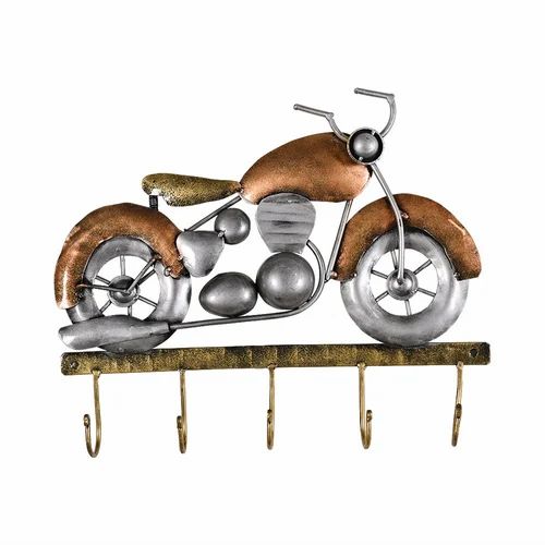 Vintage Metal Bike Key Holder – Artistic Motorcycle Wall Decor for Keys & Hanging