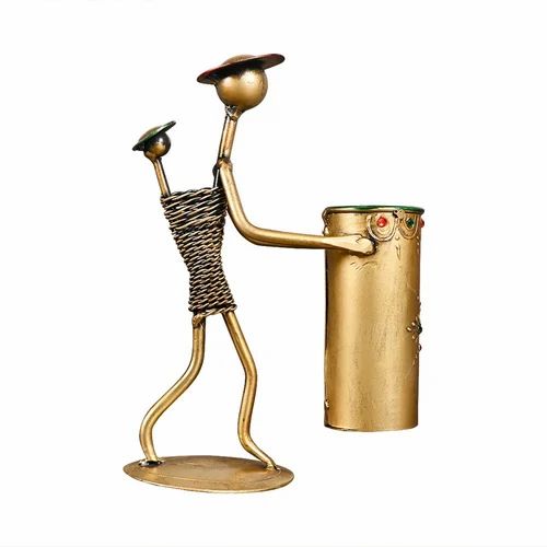 Handmade Metal Lady Baby Pen Holder – Artistic Desk Decor & Unique Gift for Study Table