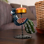 Peacock Design Metal T-Light Stand – Perfect for Home Decoration & Festive Gifting