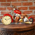 Handcrafted Metal Red Bike with Functional Clock | Perfect Gift for Bike Lovers & Home Decoration