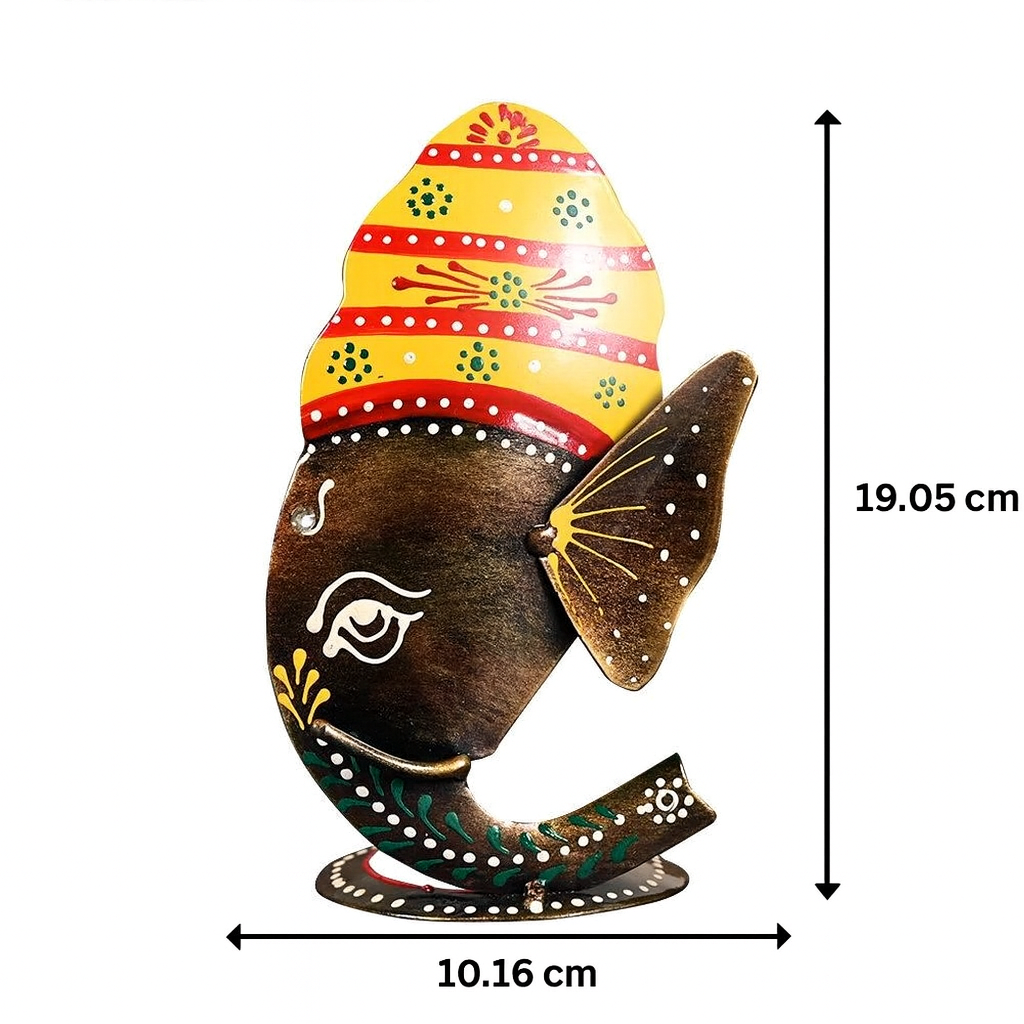 Metal Ganesh Face Candle Holder – Artistic Tealight for Spiritual Home Decor