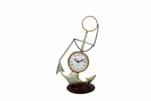 Nautical Metal Anchor Clock – Stylish Table Timepiece for Office, Study & Home Decor