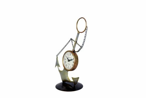Nautical Metal Anchor Clock – Stylish Table Timepiece for Office, Study & Home Decor