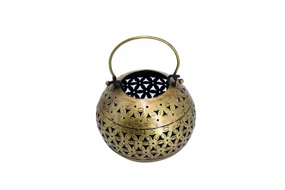 Metal Lota Shape Hanging T Lite Holder | Handcrafted Tealight Candle Holder for Home & Festive Decor