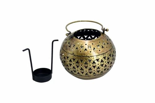 Hanging Metal Lota Tealight Holder – Artistic Candle Stand for Home Decoration