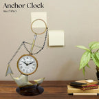 Metal Anchor Table Clock | Nautical Style Decorative Timepiece for Home, Office & Study Table Decor