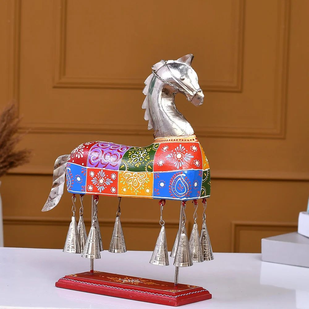 Decorative Metal Horse Bell | Vintage-Style Handcrafted Door Hanging Bell for Home Décor, Garden & Entrance | Artistic Metal Craft Gift