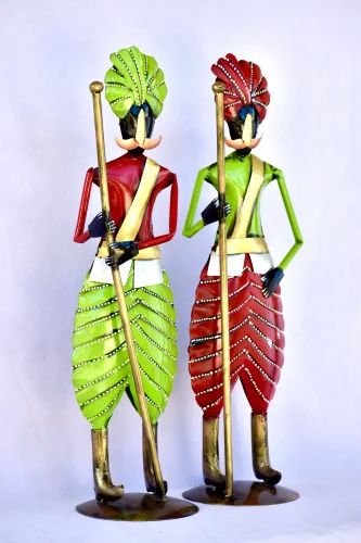 Rajasthani Metal Darwan Set – Traditional Handcrafted Showpiece for Home & Office Decor