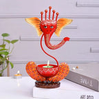 Handcrafted Ganesh Tea Light Holder – Decorative Metal Candle Stand for Home & Festive Gifts