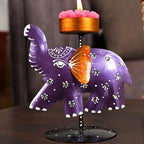 Rajasthani Metal Elephant Candle Holder | Ethnic Home Décor Accent