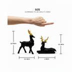 Elegant Black Deer Statues with Golden Antlers - Perfect Home Decor for Modern Living Spaces