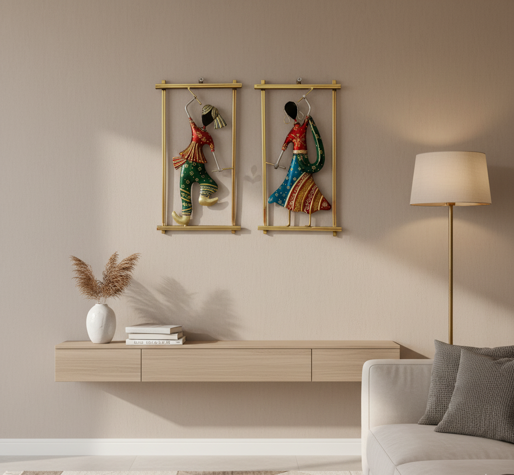 Metal Decorative Wall Hanging Set Of Two