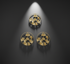 Set of 3 Gold Round Metal Wall Art – Ginkgo Leaf Design