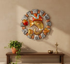 Handmade Metal Laddu Ganesha – Spiritual Wall Hanging for Home Decor