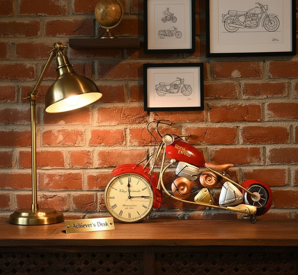 Handcrafted Metal Red Bike Clock – Perfect Gift for Bike Lovers & Home Decor