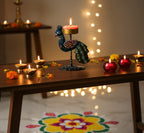 Peacock Design Metal T-Light Stand – Perfect for Home Decoration & Festive Gifting