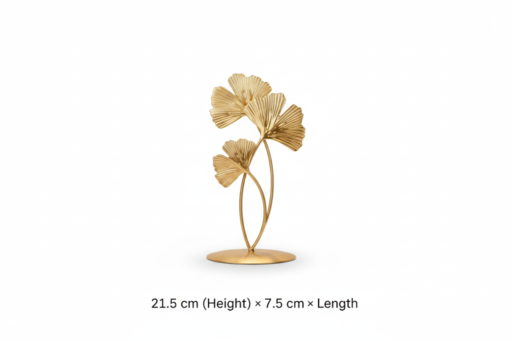 Handcrafted Gold Ginkgo Leaf Table Decor – Set of 2