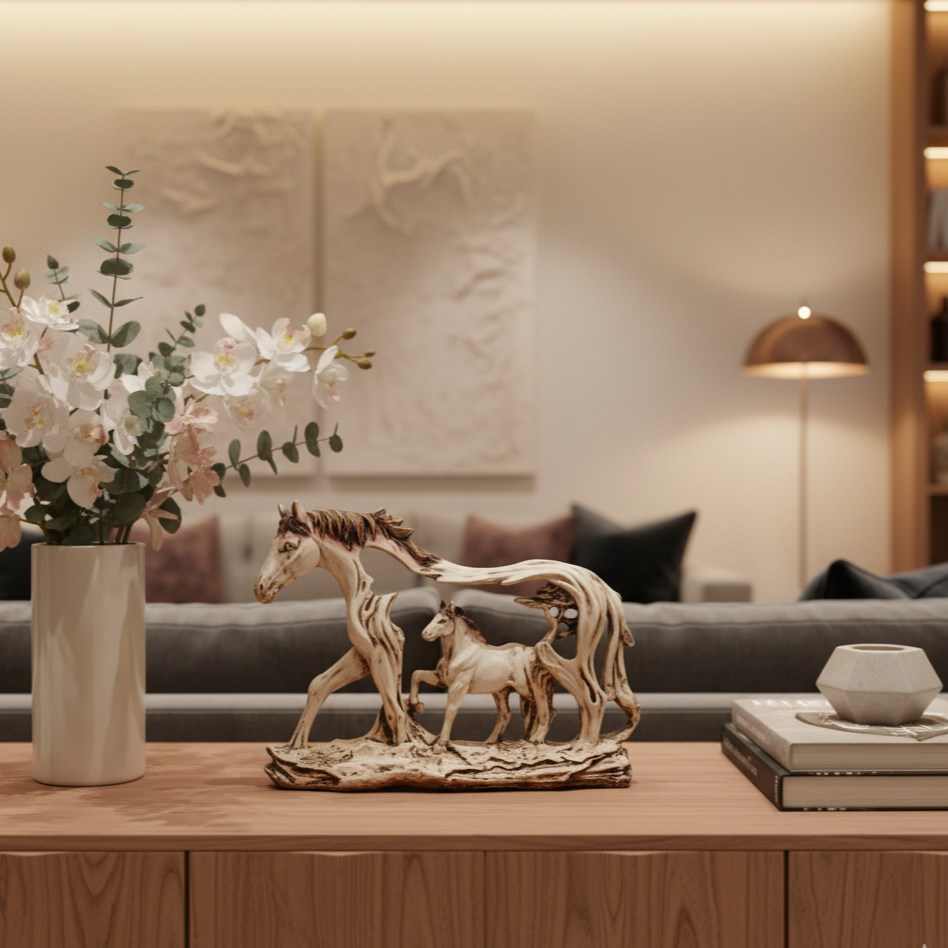 Elegant Horse Sculpture Symbol of Freedom and Strength | Handcrafted Decorative Art Piece