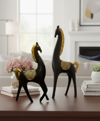 Elegant Black & Gold Giraffe Figurines - Modern Home Decor Set