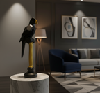 Elegant Black Parrot Sculpture with Gold Accents - Unique Home Decor Piece