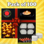 100 Unscented Long-Burning Tealight Candles – Pure Wax